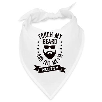 Vollbart und Bartträger Barthaare Schnauzbart - Bandana - Weiß - Vorne