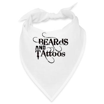 Tattoo Bart Papa Cool Tätowiert Kunst - Bandana - Weiß - Vorne