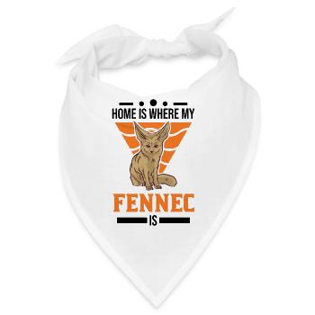 Zuhause ist wo mein Fennek ist - Bandana - Weiß - Vorne