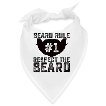 Vollbart und Bartträger Barthaare Schnauzbart - Bandana - Weiß - Vorne