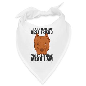 Mean Pet Pitbull Hundehalter American Bully - Bandana - Weiß - Vorne