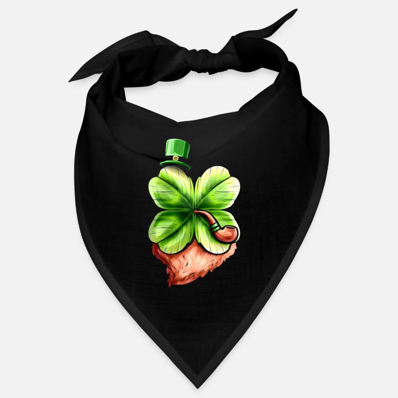 Leprechaun Shamrock With Pipe, Hat And Beard St Bandana