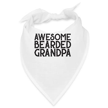 Vollbart Opa Bartträger Barthaare Schnauzbart - Bandana - Weiß - Vorne