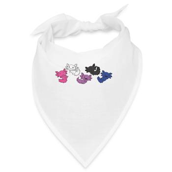 Genderfluid Flag Pride LGBTQ Axolotl - Bandana - Weiß - Vorne