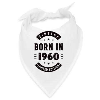 1960 - Baujahr 1960 - Jahrgang 1960 - Bandana - Weiß - Vorne