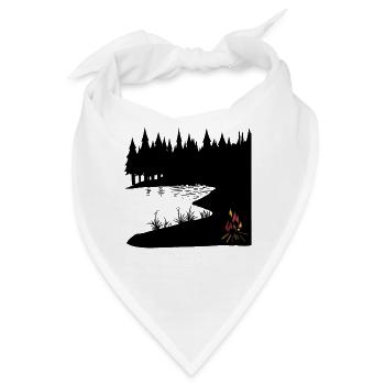 Natur Wildnis Lagerfeuer Romantik Einsamkeit Natur - Bandana - Weiß - Vorne