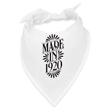 1920 - Baujahr 1920 - Jahrgang 1920 - Bandana - Weiß - Vorne