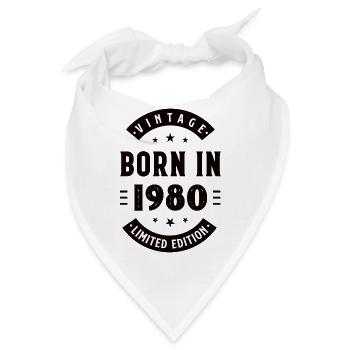 1980 - Baujahr 1980 - Jahrgang 1980 - Bandana - Weiß - Vorne