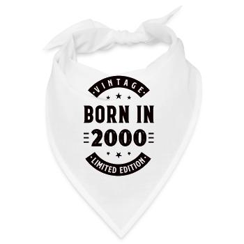 2000 - Baujahr 2000 - Jahrgang 2000 - Bandana - Weiß - Vorne