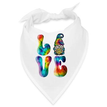 Gnome Love Peace Tie Dye - Bandana - Weiß - Vorne