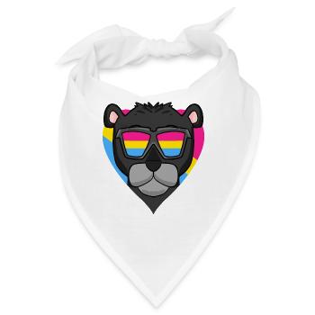 Pansexuell schwarzer Panter Herz Geschenk - Bandana - Weiß - Vorne