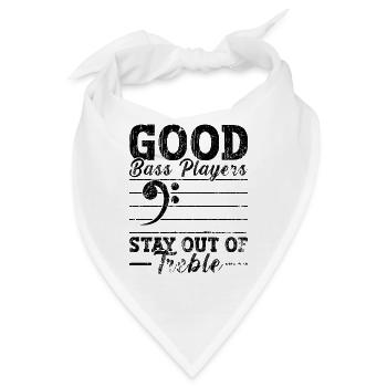 Good Bass Players Stay Retro Guitar Bass Player - Bandana - Weiß - Vorne
