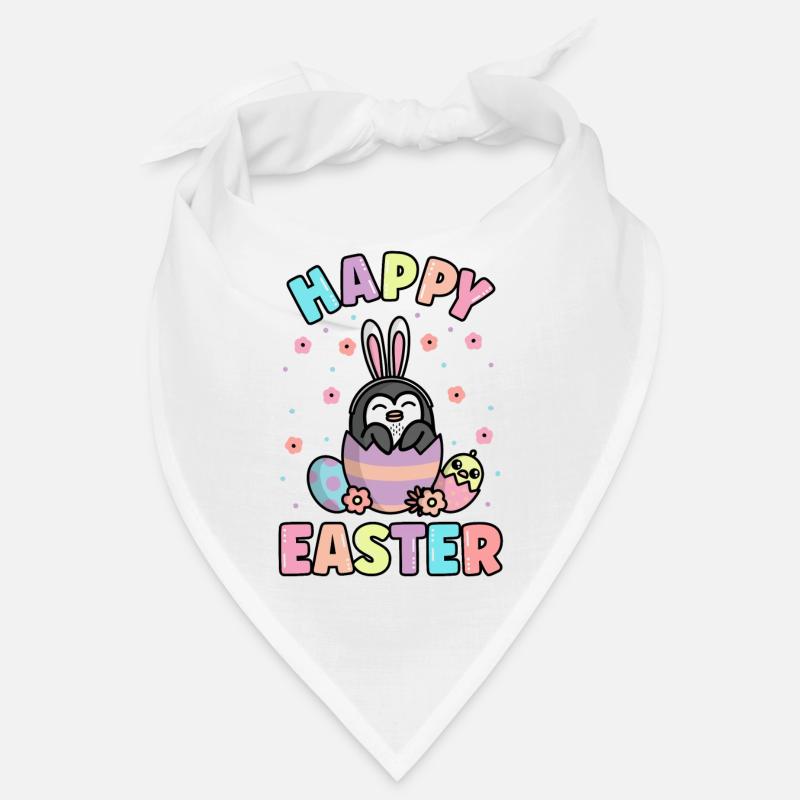 Happy Easter Penguin With Rabbit Ears Spring Bandana
