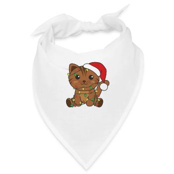 Katze Weihnachten Winter Tiere Katzen - Bandana - Weiß - Vorne