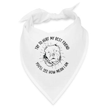 Mean Pet Pitbull Hundehalter American Bully - Bandana - Weiß - Vorne