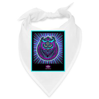 Neon Eule in strahlendem Neonblau - Bandana - Weiß - Vorne