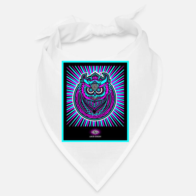 Neon Eule in strahlendem Neonblau Bandana