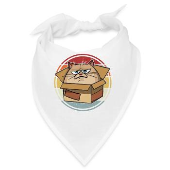 Katze Im Karton - Bandana - Weiß - Vorne