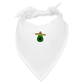 Mexikanische Avocado mit Sombrero - Bandana - Weiß - Vorne