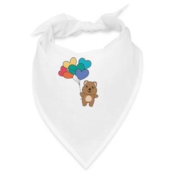 Regenbogen Herzen Pride LGBTQ Luftballons Quokka - Bandana - Weiß - Vorne