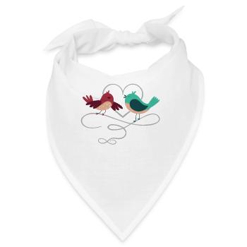 verliebtes Pärchen - Bandana - Weiß - Vorne