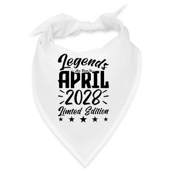 Geboren April 2028 Geburtstagsgeschenk 2028 - Bandana - Weiß - Vorne