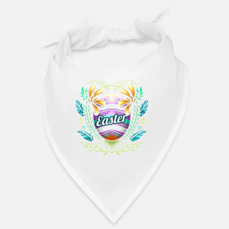 Easter Egg With Ornaments And Feathers on Easter Bandana