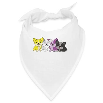 Nonbinary Flag Corgi Pride LGBTQ süße Hunde - Bandana - Weiß - Vorne