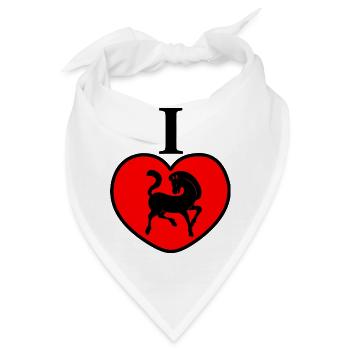 Ich liebe Pferde - Bandana - Weiß - Vorne