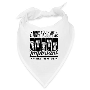 How You Play A Note Retro Drumming Djembe Player - Bandana - Weiß - Vorne