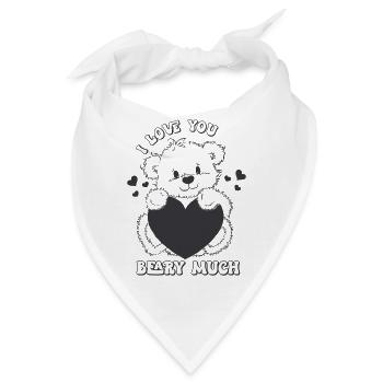 Ich Liebe Dich Bärig Sehr Retro-valentines - Bandana - Weiß - Vorne