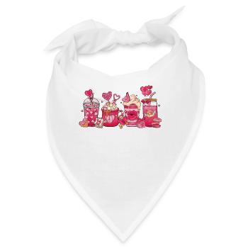 Valentinstag Heiße Schokolade Tasse Mokka - Bandana - Weiß - Vorne