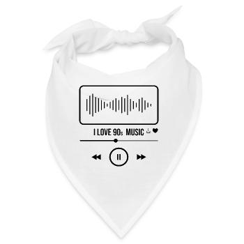 I love 90s Music - Bandana - Weiß - Vorne