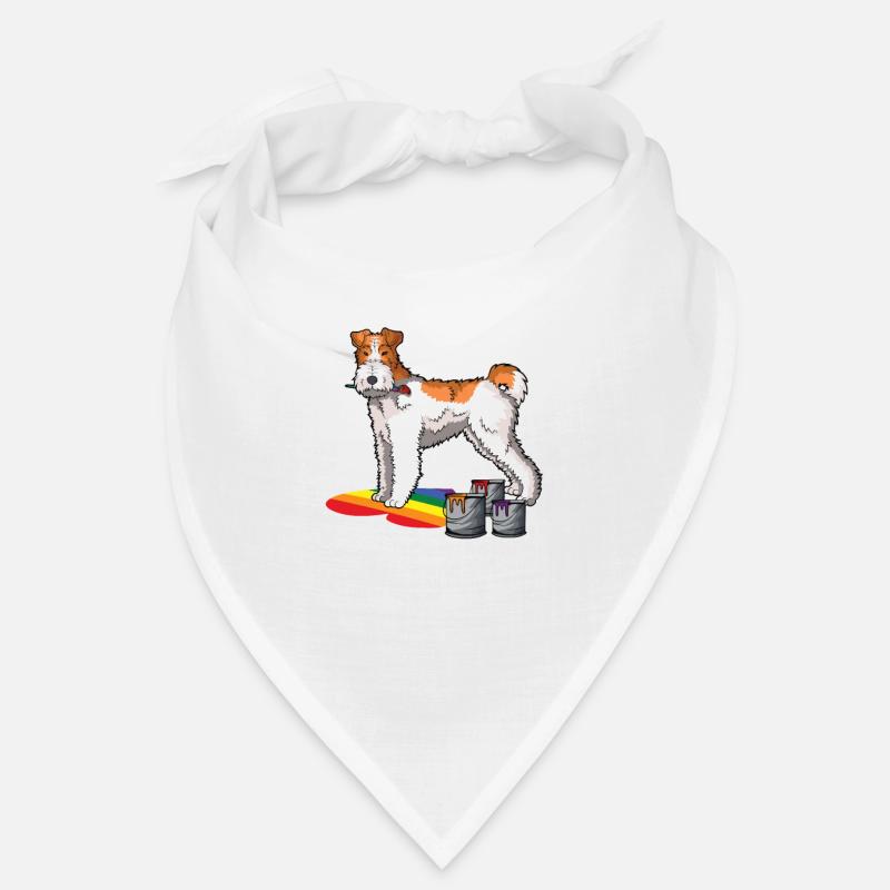 Drahthaar Foxterrier Hund - Bandana - Weiß