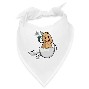 Ostern Erdnuss Frühling Osterei Flora Eierschale - Bandana - Weiß - Vorne