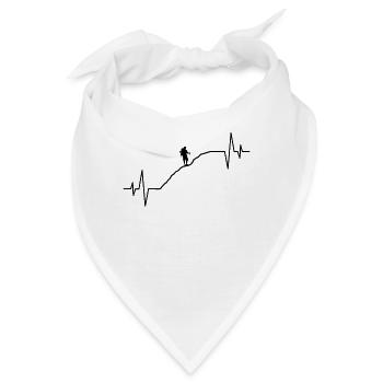 Wandern Wanderer Herzschlag - Bandana - Weiß - Vorne