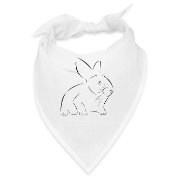 Hase gezeichnet - Bandana - Weiß - Vorne