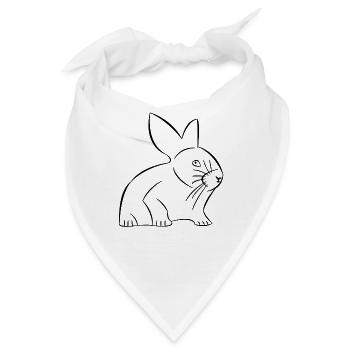 Hase gezeichnet - Bandana - Weiß - Vorne