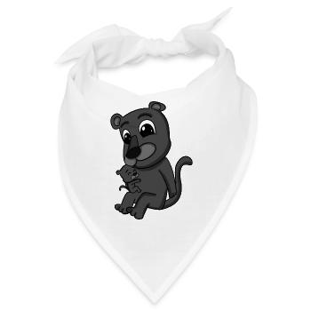 Schwarzer Panther Familie - Schwarzer Panther - Bandana - Weiß - Vorne