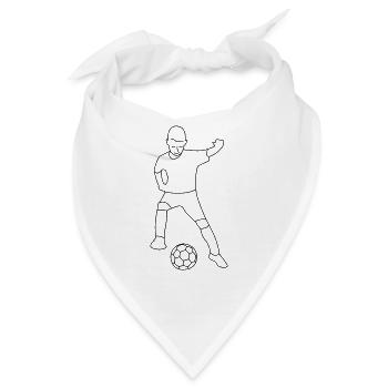 Fußball Junge gezeichnet - Bandana - Weiß - Vorne