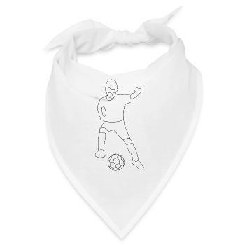 Fußball Junge gezeichnet - Bandana - Weiß - Vorne