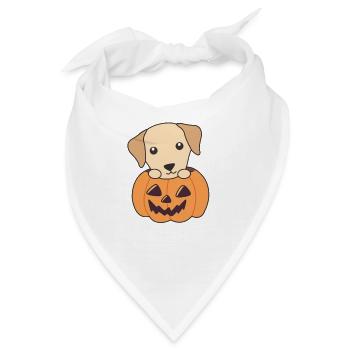 Labrador in Kürbis süße Hunde Happy Halloween - Bandana - Weiß - Vorne