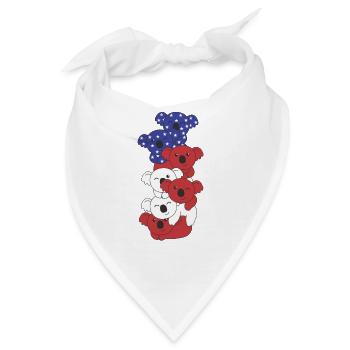 Koala für den vierten Juli USA Flagge Koalas - Bandana - Weiß - Vorne