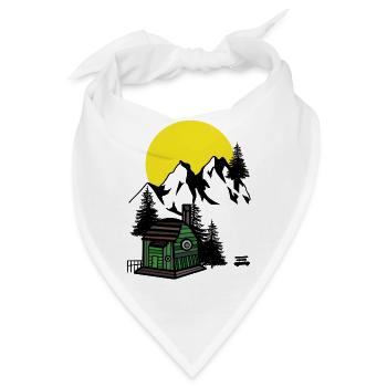 Gebirge Mondschein Emotion Einsamkeit Stille Berge - Bandana - Weiß - Vorne