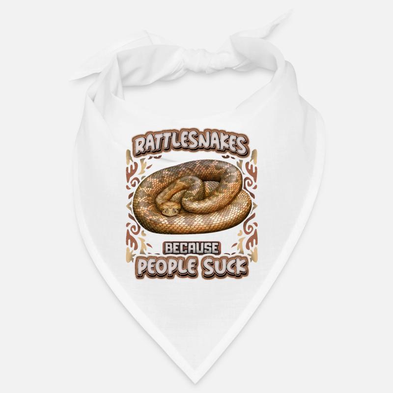 Serpent, serpent à sonnette, slogan People-Suck - Bandana - blanc