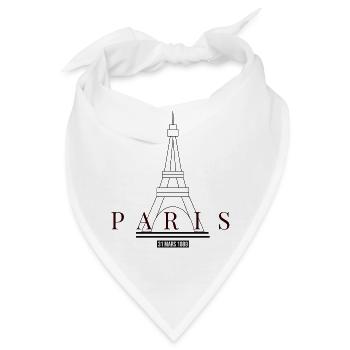 Eiffelturm-Design - Bandana - Weiß - Vorne