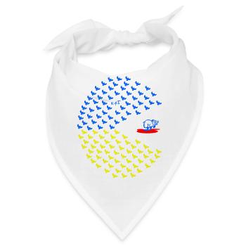 peaceman Frieden für die Ukraine! Friedenstaube 3C - Bandana - Weiß - Vorne