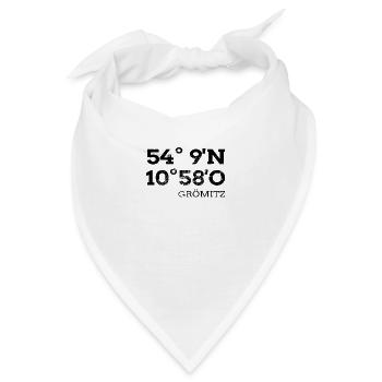 Grömitz Koordinaten Ostsee Urlaub - Bandana - Weiß - Vorne
