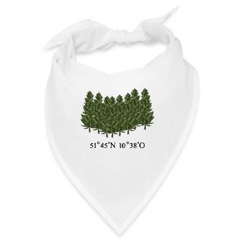 Harz Koordinaten - Bandana - Weiß - Vorne