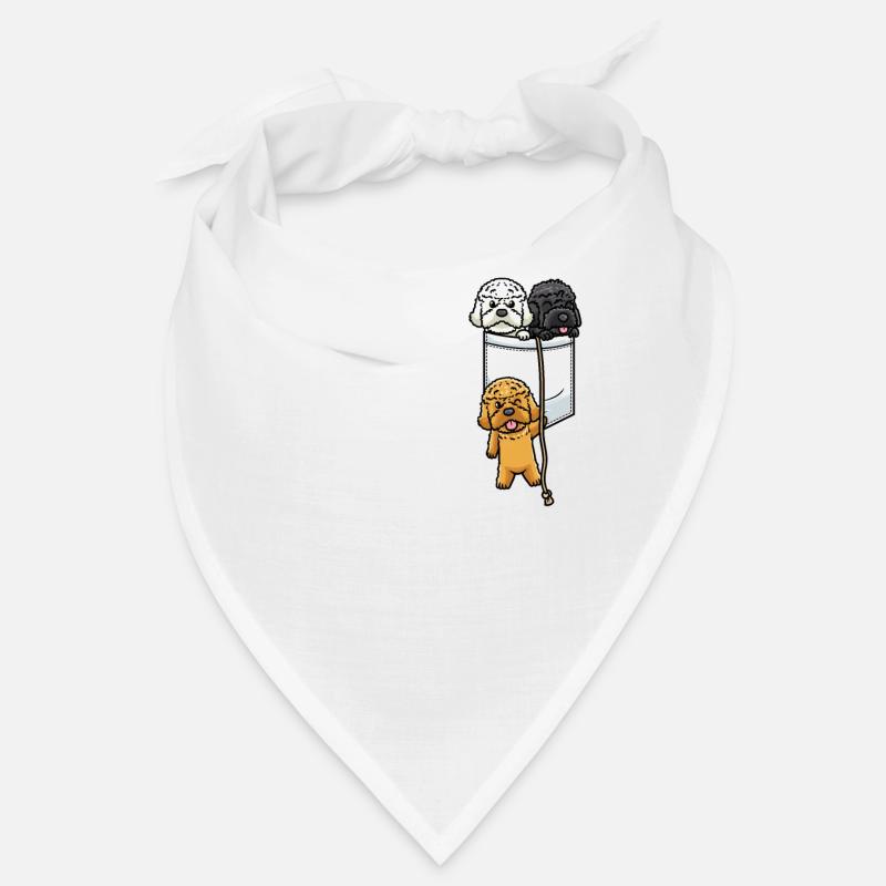 Cockapoo Hund In Tasche - Bandana - Weiß